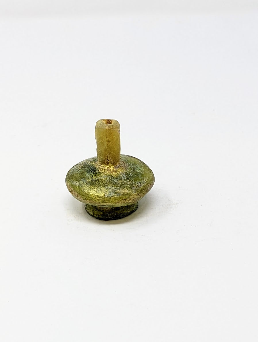 Antique Roman Iridescent Glass Medicine Bottle (c. 1st Century A.D.)