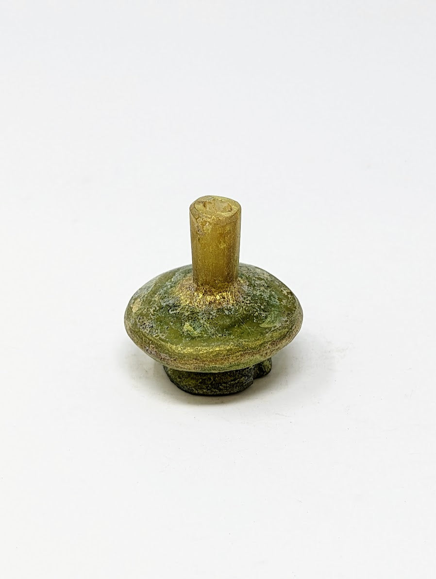 Antique Roman Iridescent Glass Medicine Bottle (c. 1st Century A.D.)
