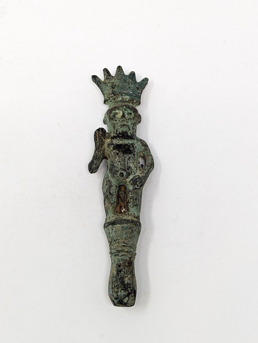 Grand Tour Egyptian Bronze Finial | "BES" (c. Early 20th Century)