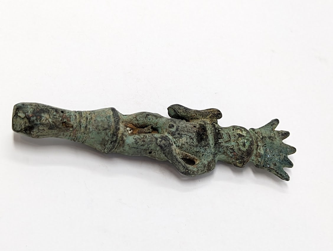 Grand Tour Egyptian Bronze Finial | "BES" (c. Early 20th Century)