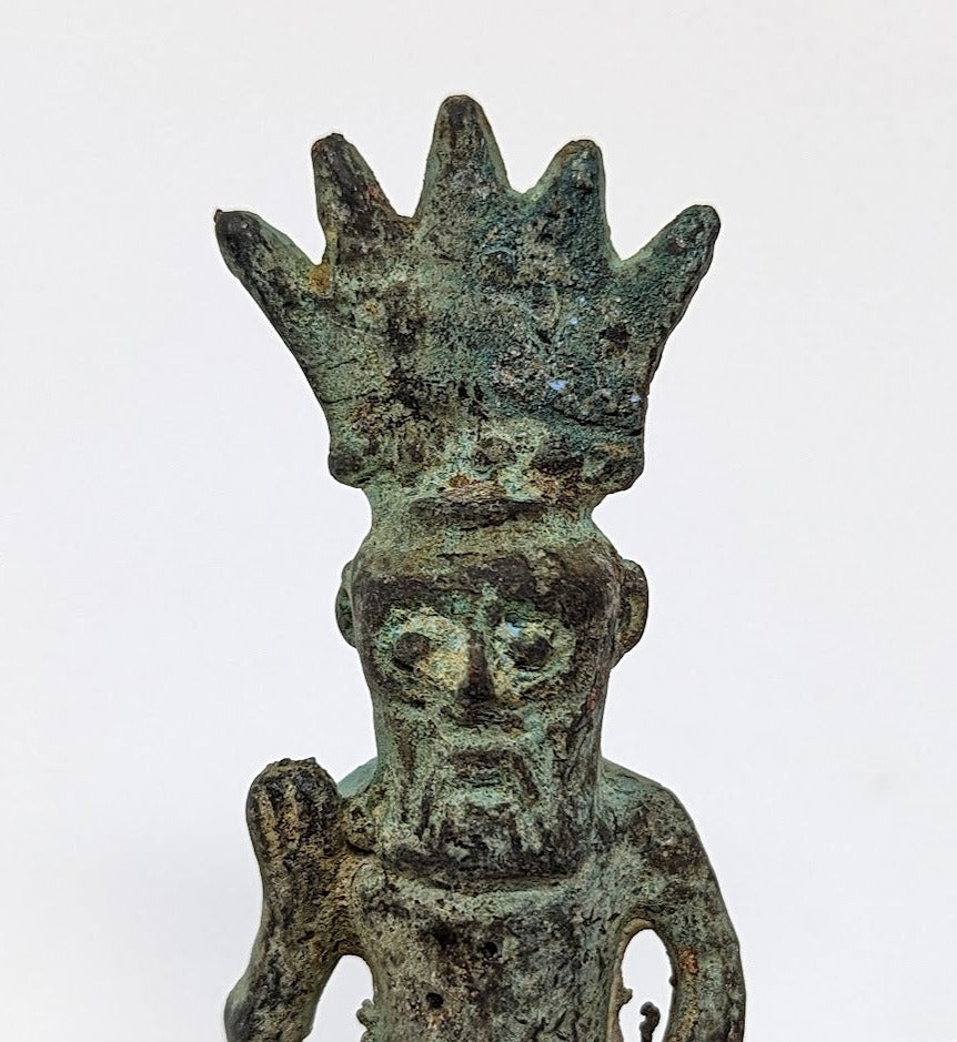 Grand Tour Egyptian Bronze Finial | "BES" (c. Early 20th Century)