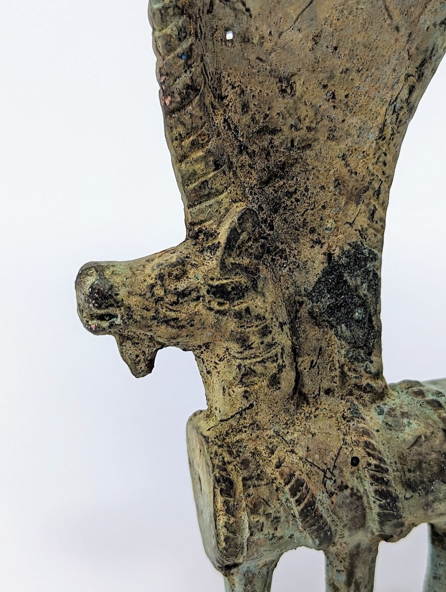 Antique Near Eastern Axe-Head Ibex Sculpture (c. 6th Century BC)
