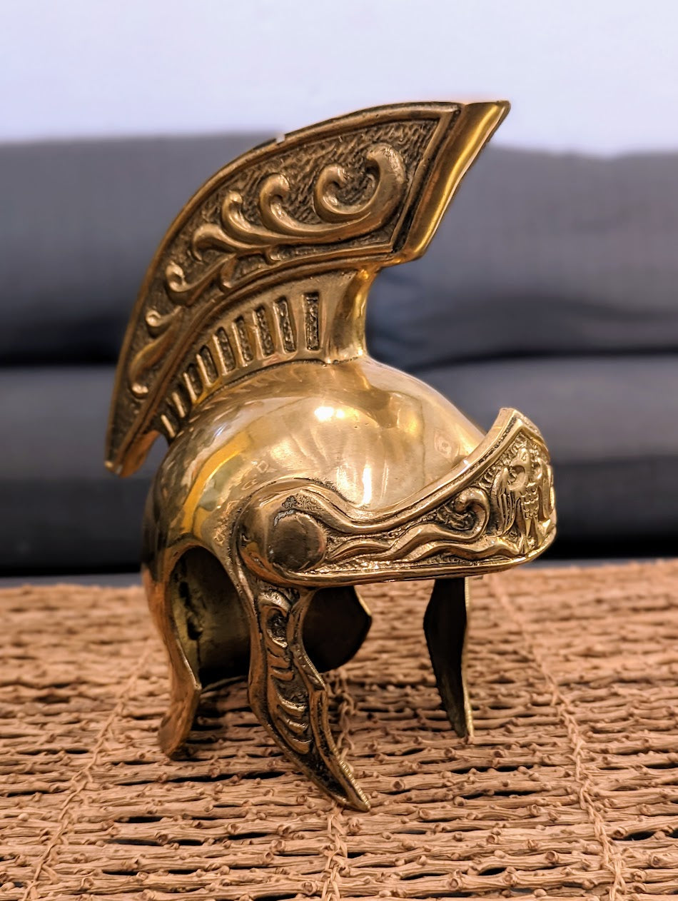 1940s Brass Roman Praetorian Guard Helmet | Display Art