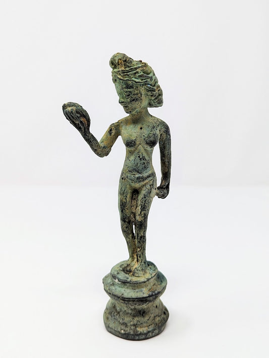 Antique Roman Cast-Bronze Statue | Female Lar (c. 1st Century A.D.)