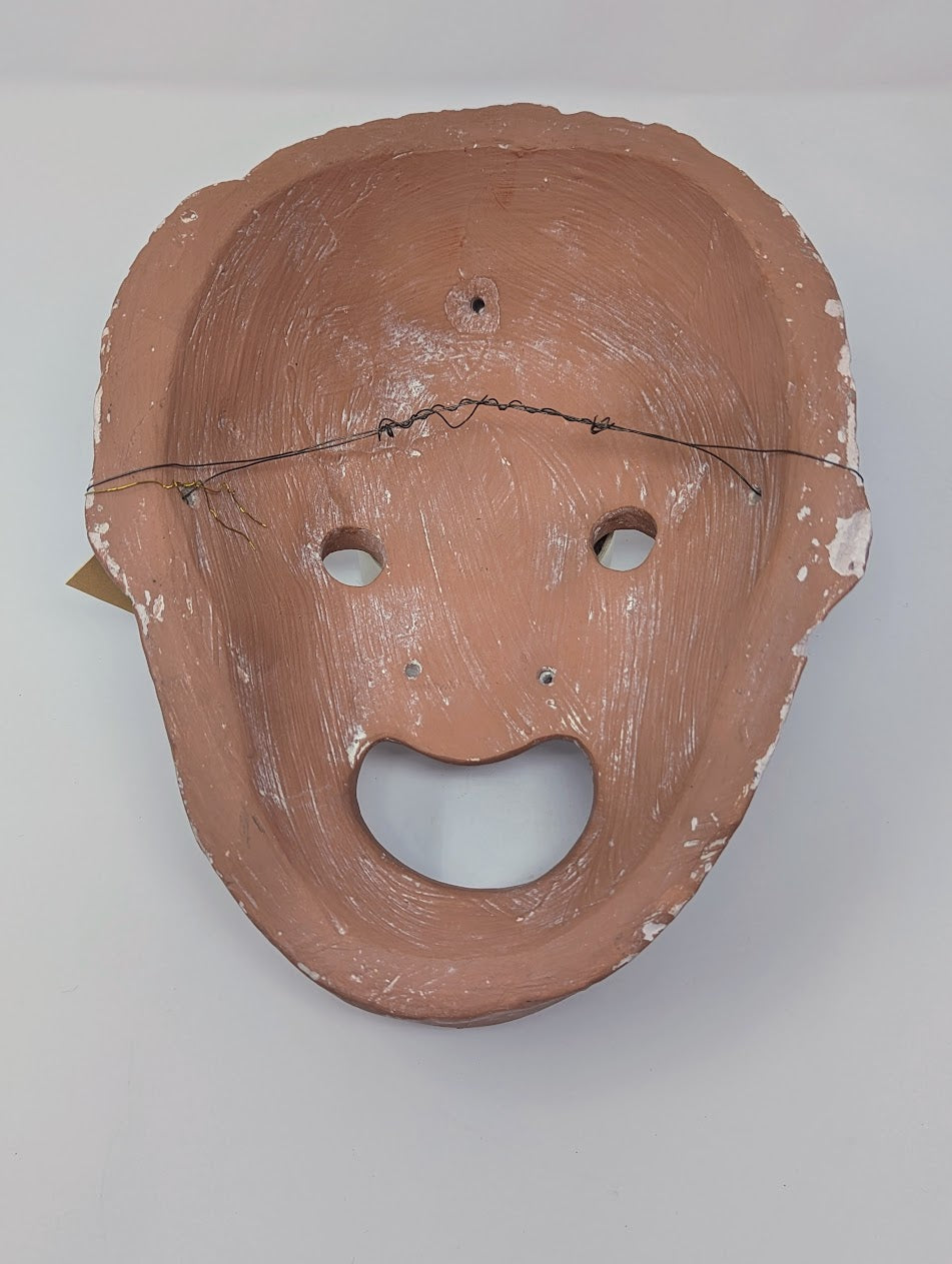 Ancient Greek Hellenistic Comedy Mask | Vintage Chalkware Replica