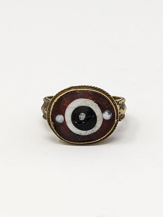 Antique Gold-Gilt Phoenician Ring | Mosaic Glass Center-Stone (c. 300 A.D.)