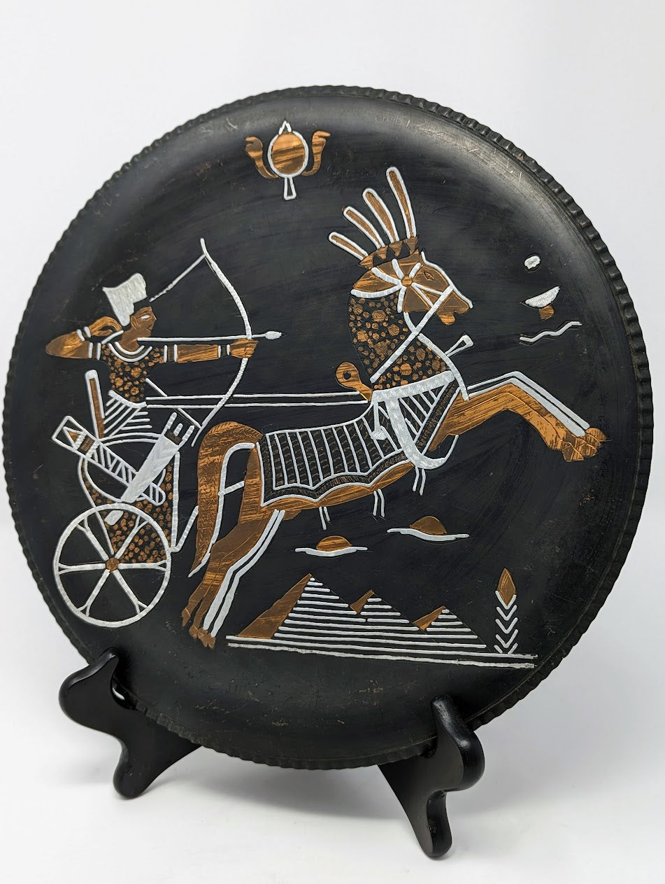 RARE Vintage Copper & Tin Ancient Egyptian Themed Wall Plate