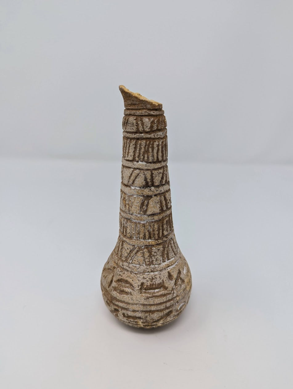 Antique Egyptian Stone Vessel with Incised Hieroglyphics (c. 664-332 B.C.)