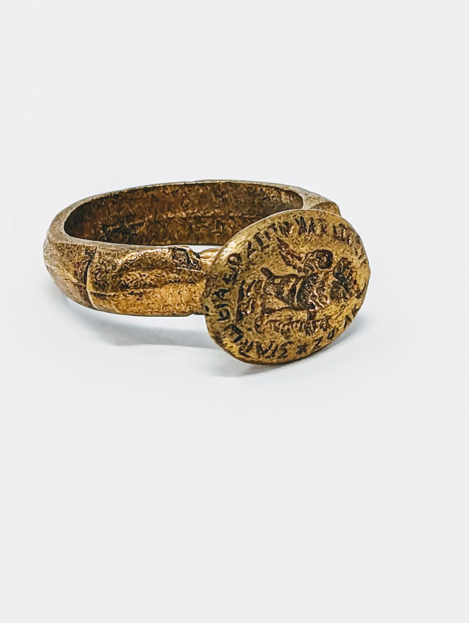 Antique Roman Gold-Gilt Bronze Signet Ring (c. 1st Century A.D.)