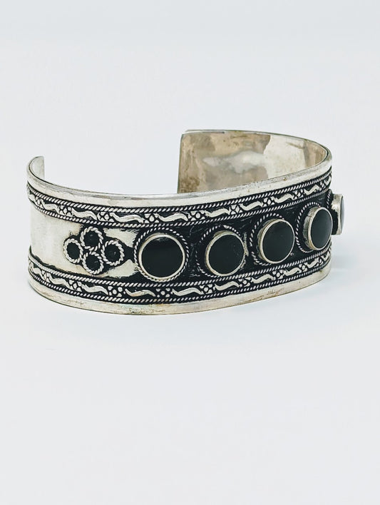 Antique Silver & Black Stone Nordic "Arm Ring"