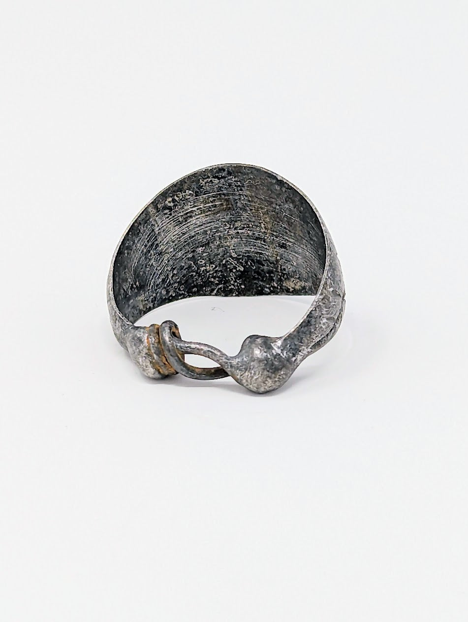 Antique Roman Silver Legionary Ring with Geometric Designed Bezel