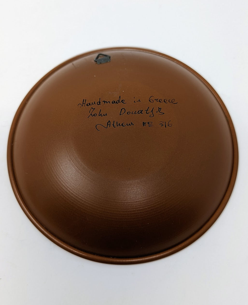 1950s Greek Artisan Copper & Enamel Shallow Bowl | Signed & Numbered
