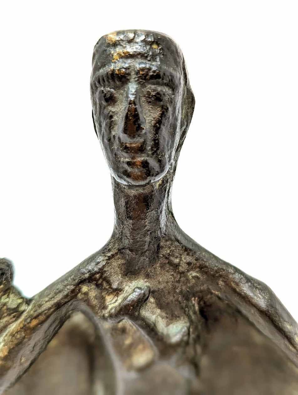 Stunning Bronze Nuragic "Capitribu" Statue | Vintage Replica