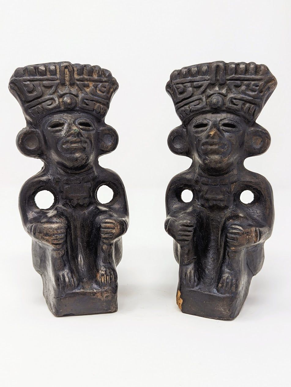 1970s Mesoamerican Hand-Carved Sandstone Statues
