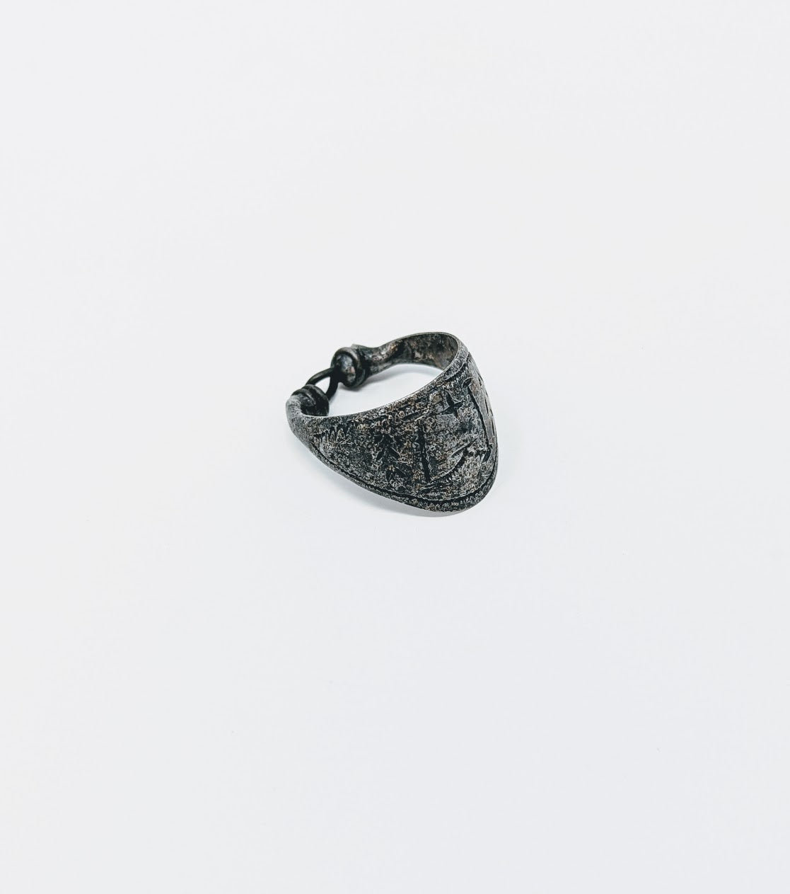 Antique Roman Silver Legionary Archer's Ring | Inscribed "W" on Bezel