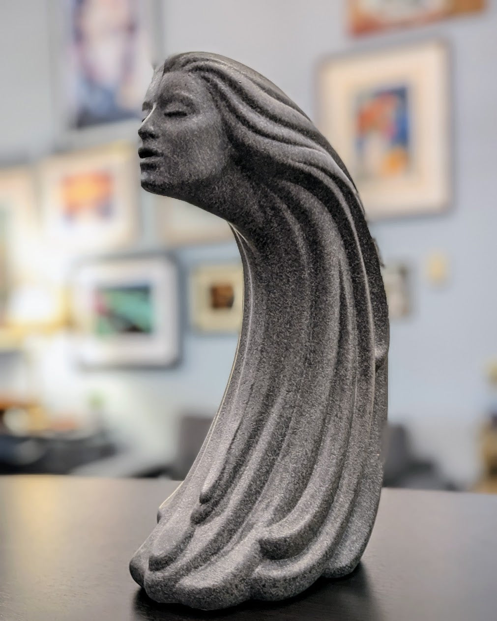 Vintage Windswept Woman Sculpture by Sittre Ceramics