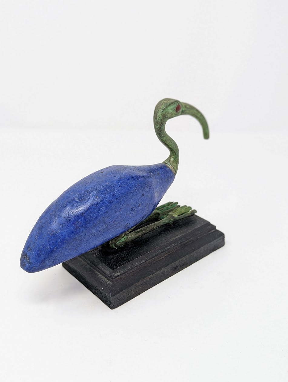 Antique Egyptian Bronze God "Thoth" Ibis Statue | Grand Tour Era