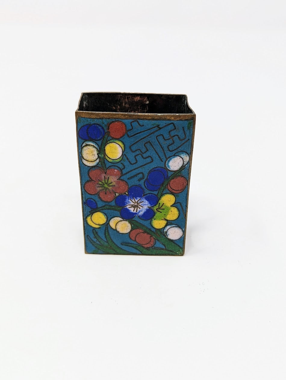 Antique Cloisonné Matchbox Holder & Ashtray | China (c. 1890-1910)
