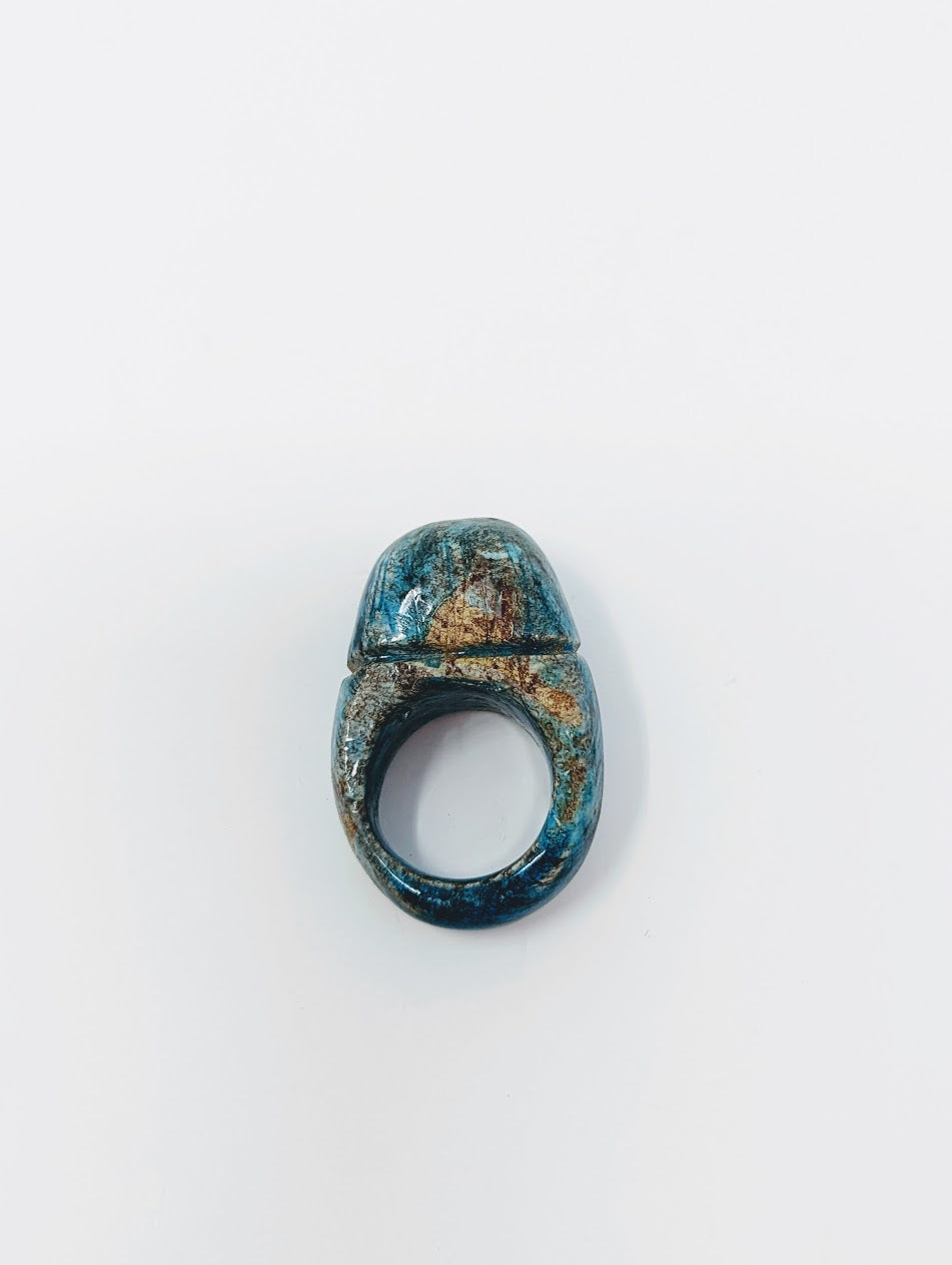 Antique Egyptian Faience-Glazed Isis Ring (c.664-332 B.C.)