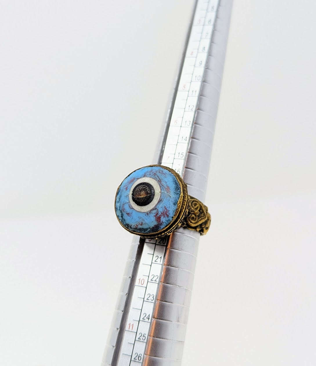 Antique Phoenician Ring | Blue Glass Center-Stone (c. 300 A.D.)