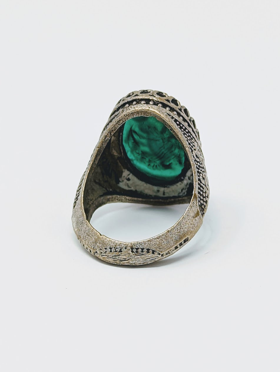 Antique Green Agate Intaglio Scorpion Ring | Near Eastern Origins