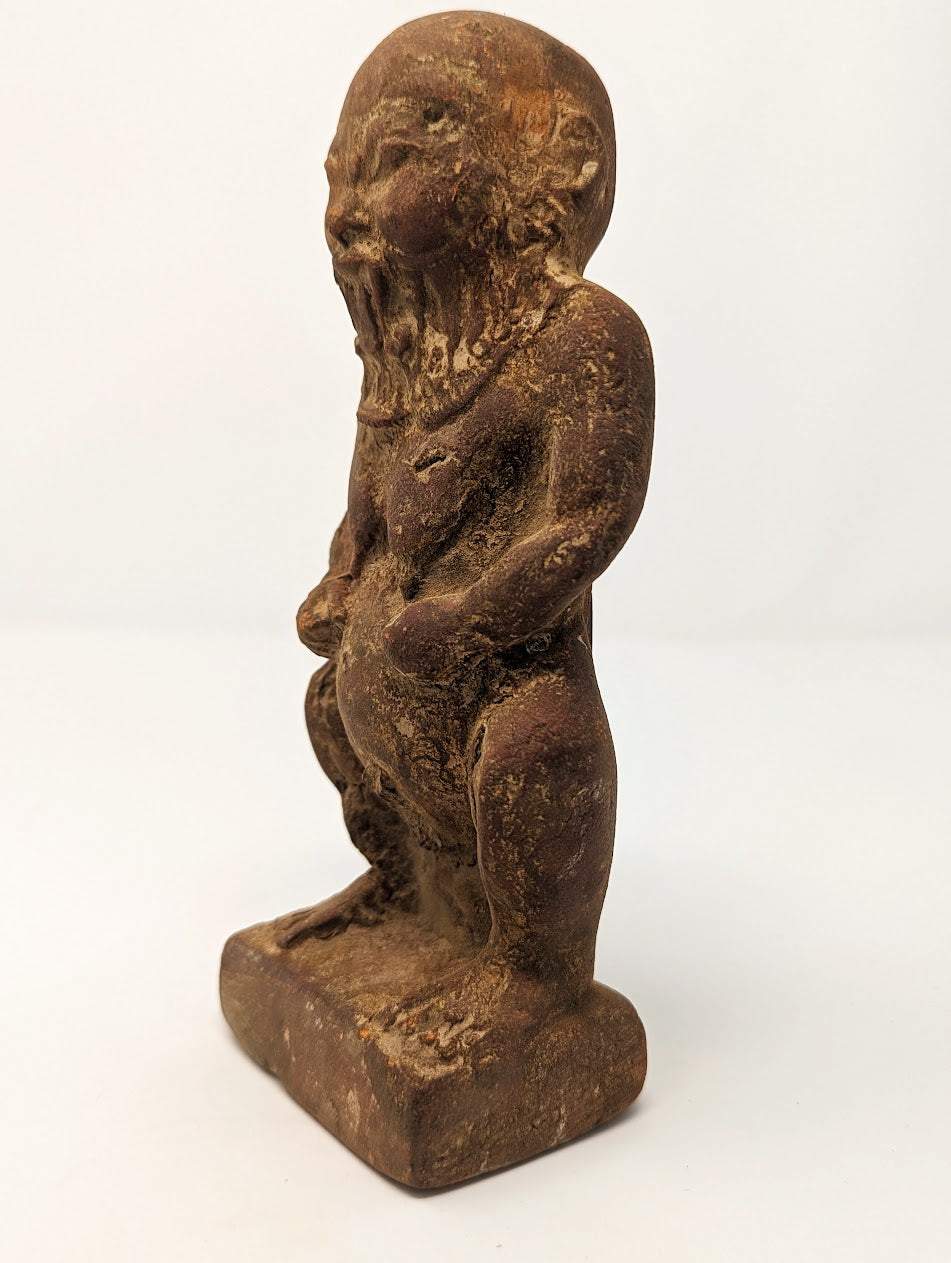 RARE Antique Egyptian Terracotta Statue: “BES” | Grand Tour Era (c. 1780-1920s)