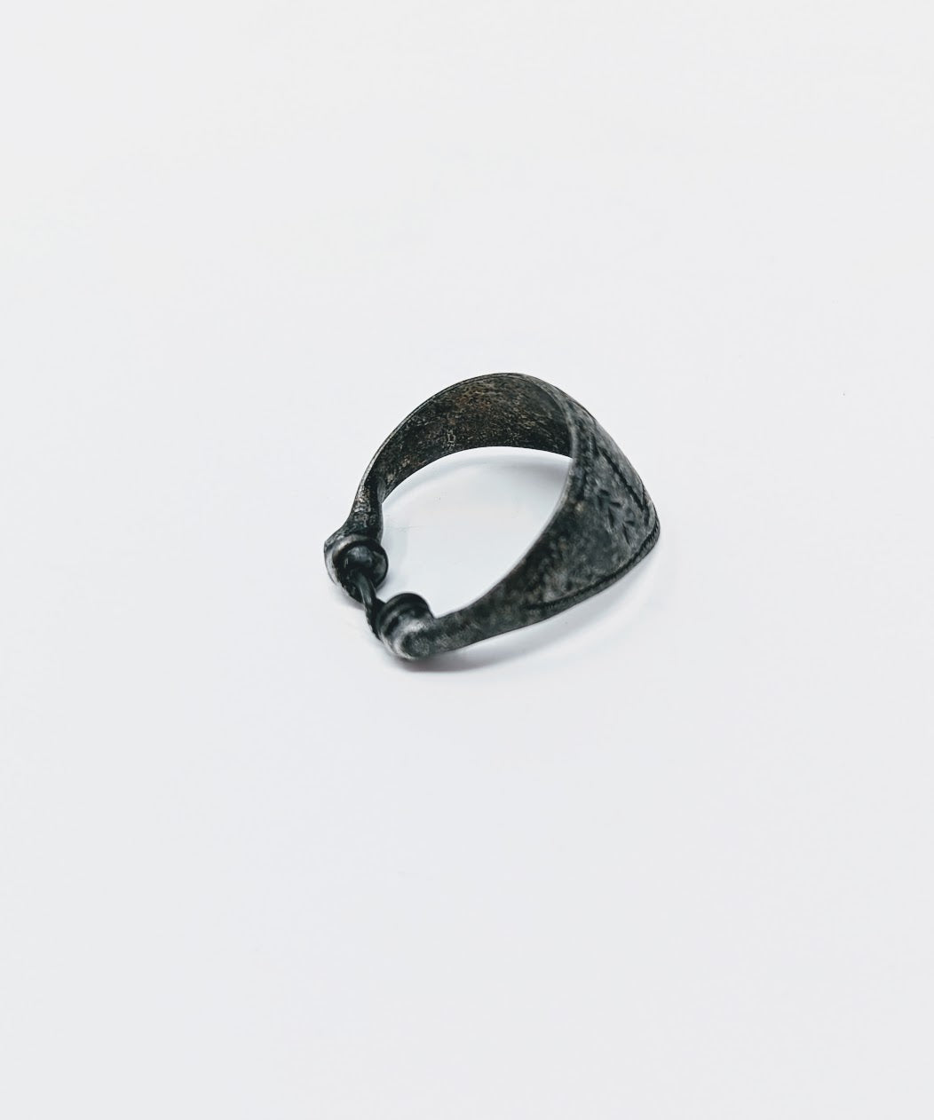 Antique Roman Silver Legionary Archer's Ring | Inscribed "W" on Bezel