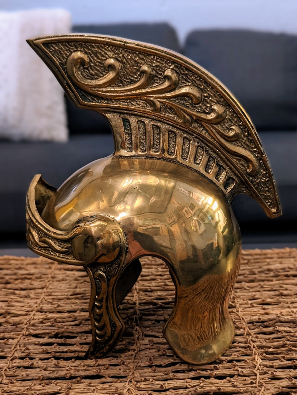 1940s Brass Roman Praetorian Guard Helmet | Display Art