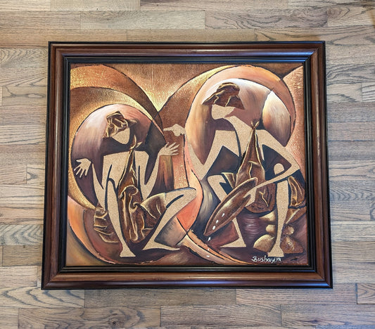 Original Pascal Bushayija Mixed Media Painting | Tribal Art