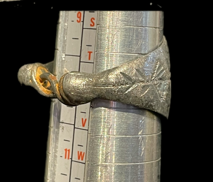 Antique Roman Silver Legionary Ring with Geometric Designed Bezel