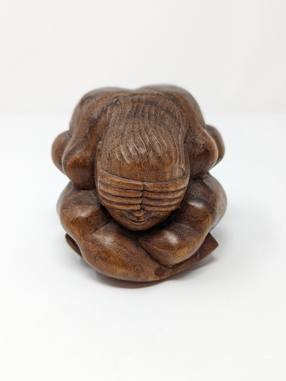 Vintage Balinese Rosewood Statue | The Weeping Buddha