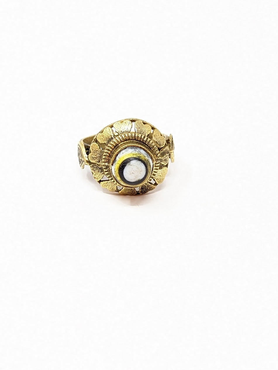 Antique Gold-Gilt Phoenician Ring | Mosaic Center-Stone (c. 300 A.D.)